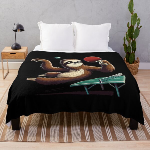 Item preview, Table Tennis Fun Funny Sloth Cartoon designed and sold by LuminOrb.