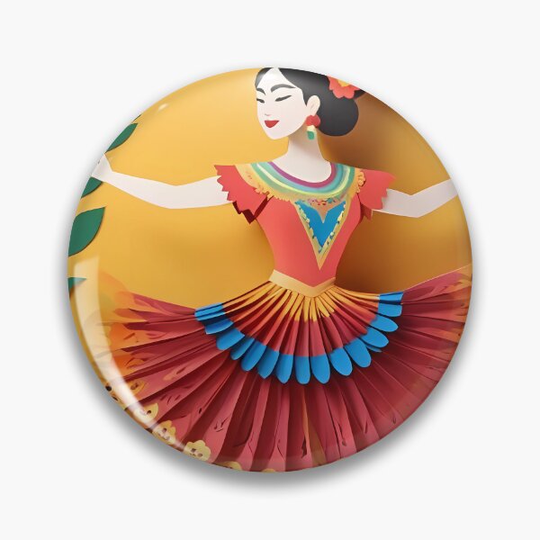 Item preview, A Mexican Girl Dancing | Paper Cut Art | Traditional Mexican Dance Illustration | Cultural Celebration Design | Whimsical Folk Art designed and sold by PaintedPixels01.