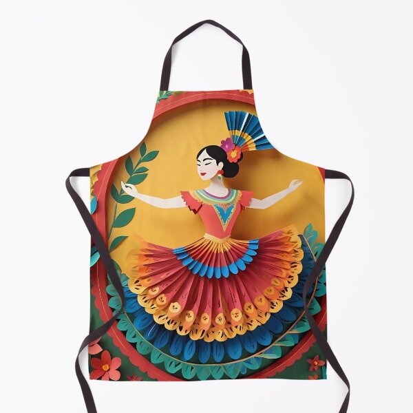 Item preview, A Mexican Girl Dancing | Paper Cut Art | Traditional Mexican Dance Illustration | Cultural Celebration Design | Whimsical Folk Art designed and sold by PaintedPixels01.