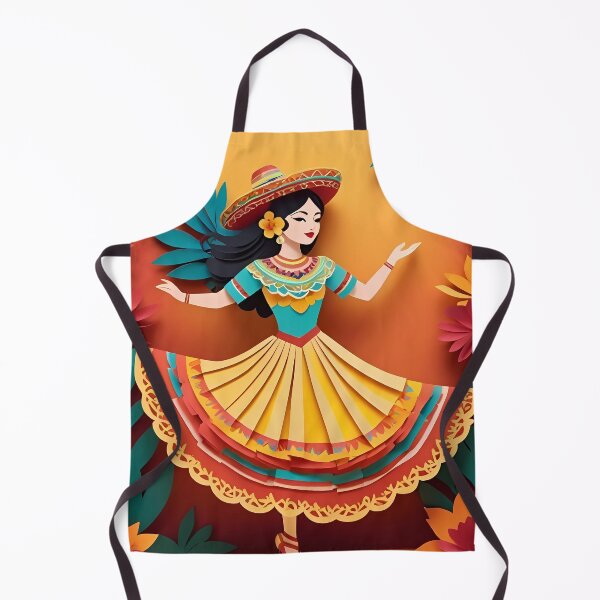 Item preview, A Mexican Girl Dancing | Paper Cut Art | Traditional Mexican Dance Illustration | Cultural Celebration Design | Whimsical Folk Art designed and sold by PaintedPixels01.