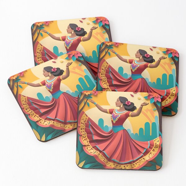 Item preview, A Mexican Girl Dancing | Paper Cut Art | Traditional Mexican Dance Illustration | Cultural Celebration Design | Whimsical Folk Art designed and sold by PaintedPixels01.