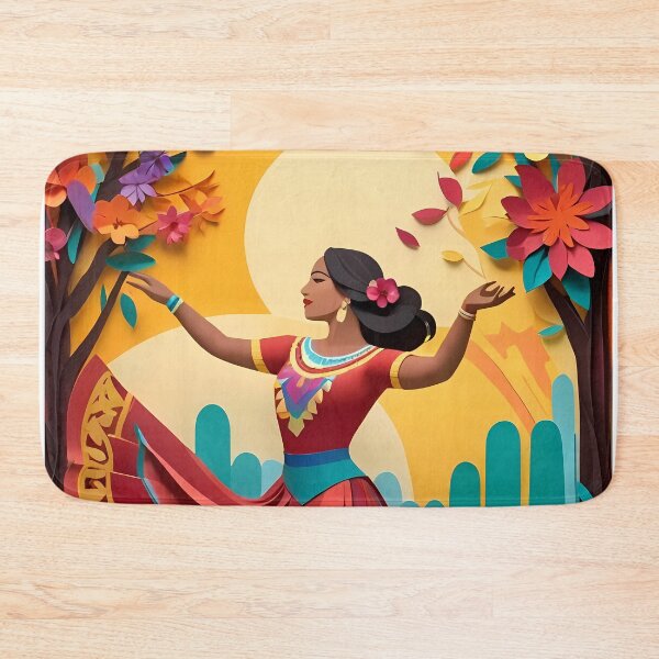 Item preview, A Mexican Girl Dancing | Paper Cut Art | Traditional Mexican Dance Illustration | Cultural Celebration Design | Whimsical Folk Art designed and sold by PaintedPixels01.
