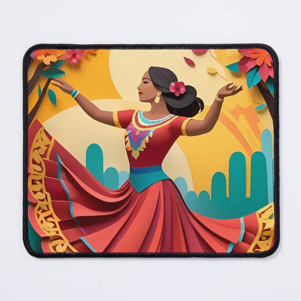 Item preview, A Mexican Girl Dancing | Paper Cut Art | Traditional Mexican Dance Illustration | Cultural Celebration Design | Whimsical Folk Art designed and sold by PaintedPixels01.