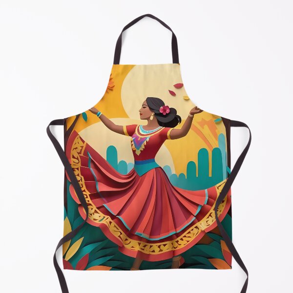 Item preview, A Mexican Girl Dancing | Paper Cut Art | Traditional Mexican Dance Illustration | Cultural Celebration Design | Whimsical Folk Art designed and sold by PaintedPixels01.