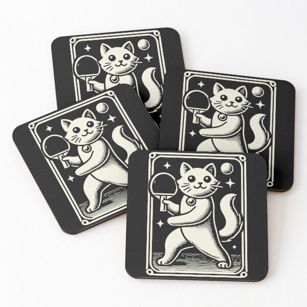 Item preview, Cute Cat Plays Table Tennis Artfully designed and sold by LuminOrb.