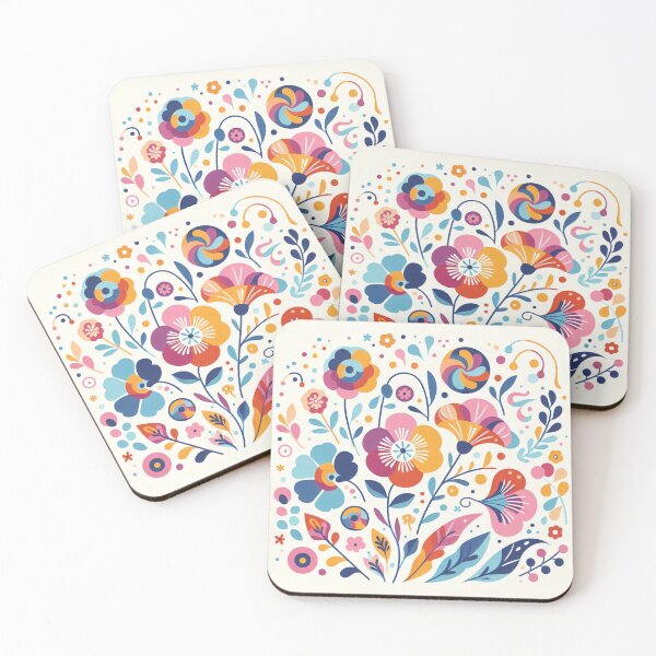 Item preview, Scandinavian Folk Art - Vibrant Viola flowers by heidiannemorris designed and sold by FOLK ART FUSION by heidiannemorris.