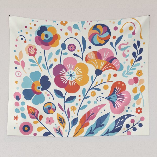 Item preview, Scandinavian Folk Art - Vibrant Viola flowers by heidiannemorris designed and sold by FOLK ART FUSION by heidiannemorris.
