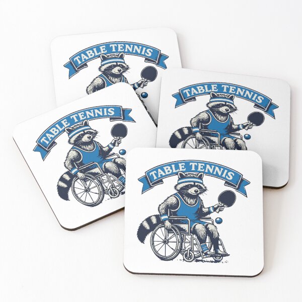 Item preview, Table Tennis Raccoon Wheelchair User Vintage designed and sold by LuminOrb.