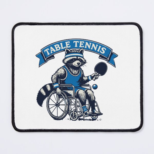 Item preview, Table Tennis Raccoon Wheelchair User Vintage designed and sold by LuminOrb.