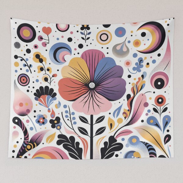 Item preview, Scandinavian Folk Art - Vibrant Viola flowers by heidiannemorris designed and sold by FOLK ART FUSION by heidiannemorris.