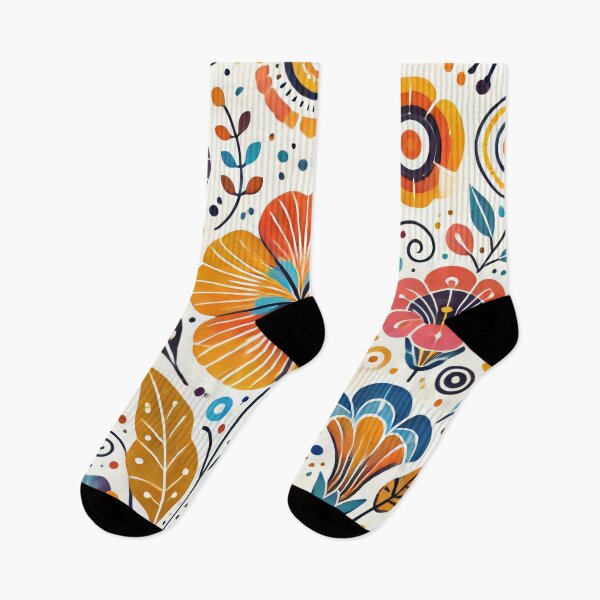 Item preview, Scandinavian Folk Art - Vibrant Orange Yellow Viola flowers by heidiannemorris designed and sold by FOLK ART FUSION by heidiannemorris.