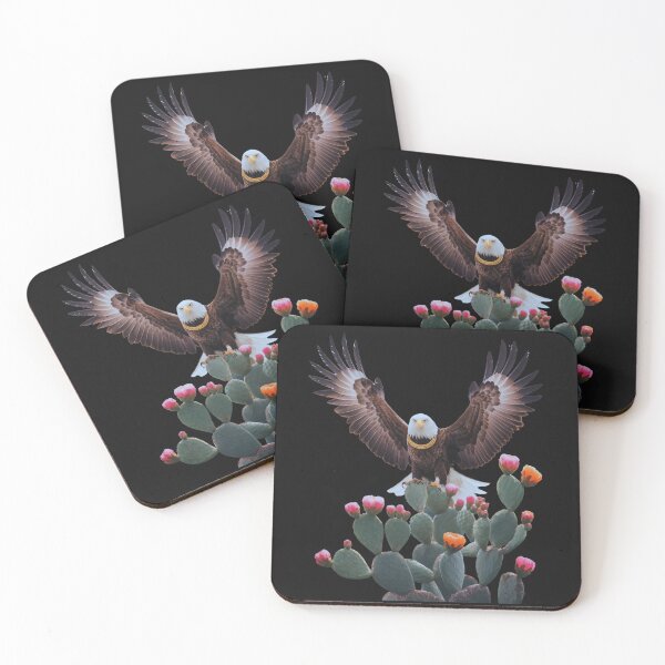 Item preview, Majestic Mexico Eagle: Golden Adorned Bald Eagle Bird On Cactus   designed and sold by elynne9.