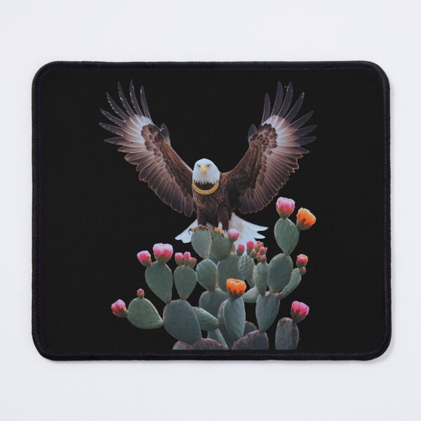 Item preview, Majestic Mexico Eagle: Golden Adorned Bald Eagle Bird On Cactus   designed and sold by elynne9.