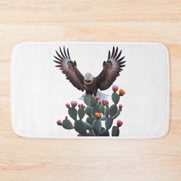 Item preview, Majestic Mexico Eagle: Golden Adorned Bald Eagle Bird On Cactus   designed and sold by elynne9.