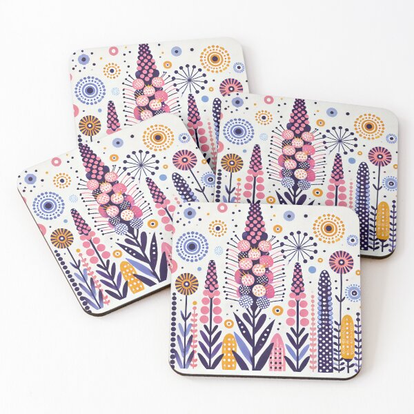 Item preview, Scandinavian Folk Art Flowers - Foxgloves by heidiannemorris designed and sold by FOLK ART FUSION by heidiannemorris.