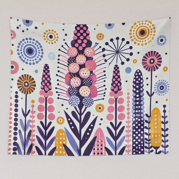 Item preview, Scandinavian Folk Art Flowers - Foxgloves by heidiannemorris designed and sold by FOLK ART FUSION by heidiannemorris.