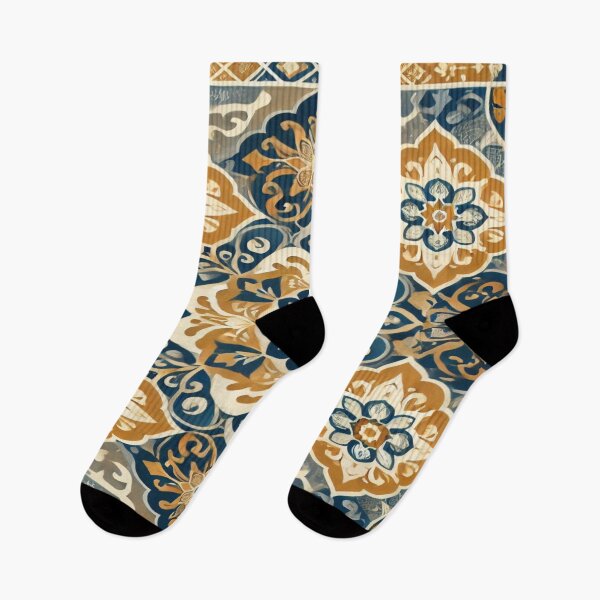 Item preview, Moorish Elegance in Blue and Golden Ochre designed and sold by FAONIM.