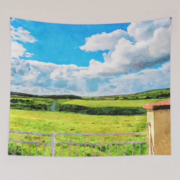 Item preview, Vibrant watercolor landscape of the Dingle countryside in Ireland designed and sold by GestaltImagery.