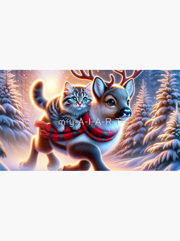 Thumbnail 3 of 3, Cap, Reindeer Riding designed and sold by m-y-A-I-A-R-T-.