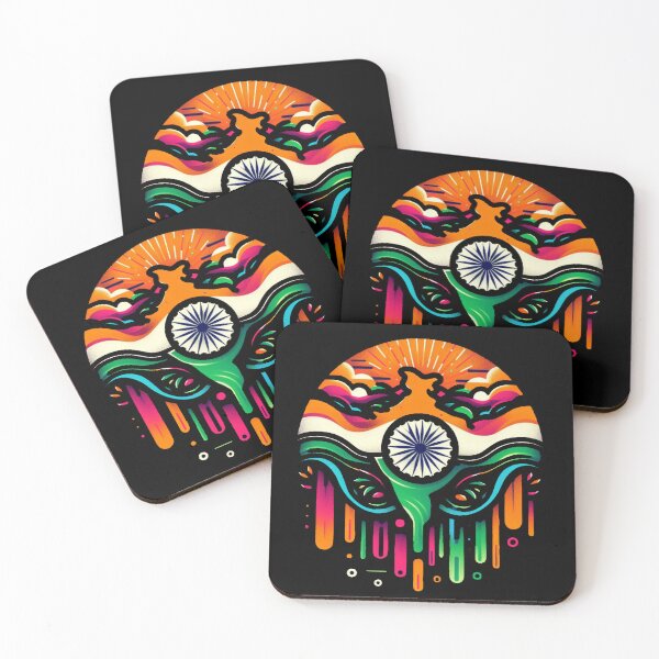 Item preview, India Map Design Tricolor Ashoka Chakra - Vibrant  designed and sold by Kalpa.