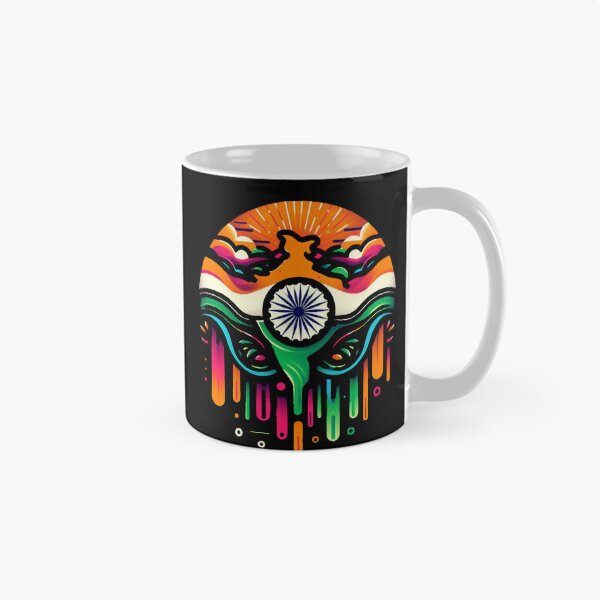Item preview, India Map Design Tricolor Ashoka Chakra - Vibrant  designed and sold by Kalpa.