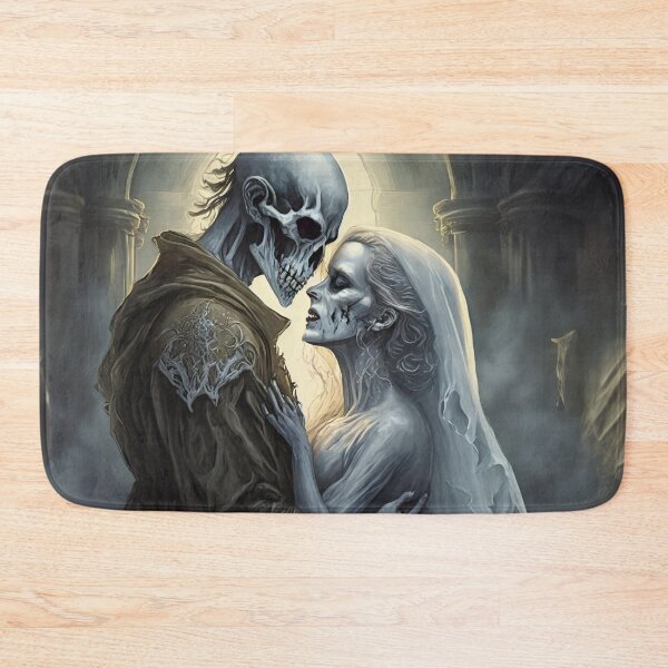 Item preview, Skeleton bride and groom | Gothic wedding art | Halloween romance | Spooky and elegant - perfect for fans of dark love stories designed and sold by GrimmHaven.