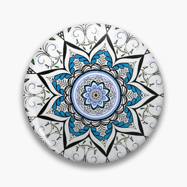 Item preview, Blue ethnic flower  designed and sold by DarunDesigns.