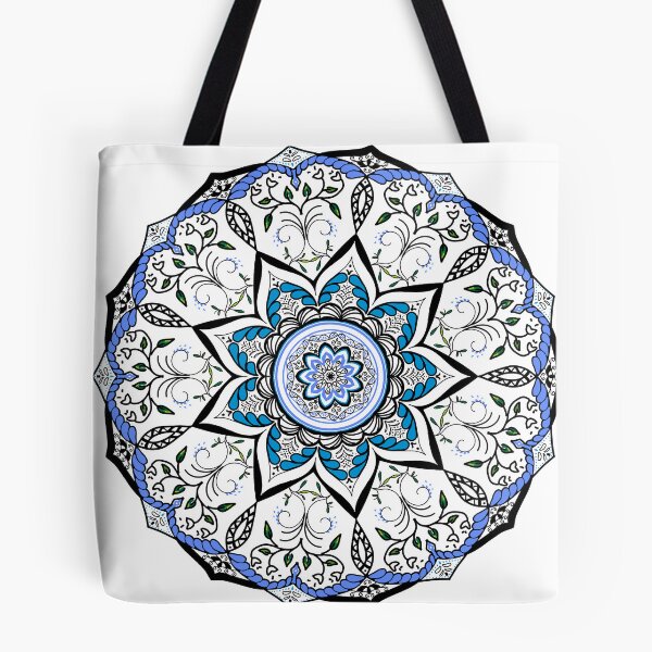 Item preview, Blue ethnic flower  designed and sold by DarunDesigns.