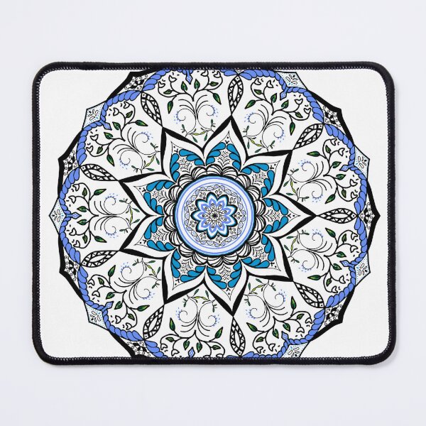 Item preview, Blue ethnic flower  designed and sold by DarunDesigns.