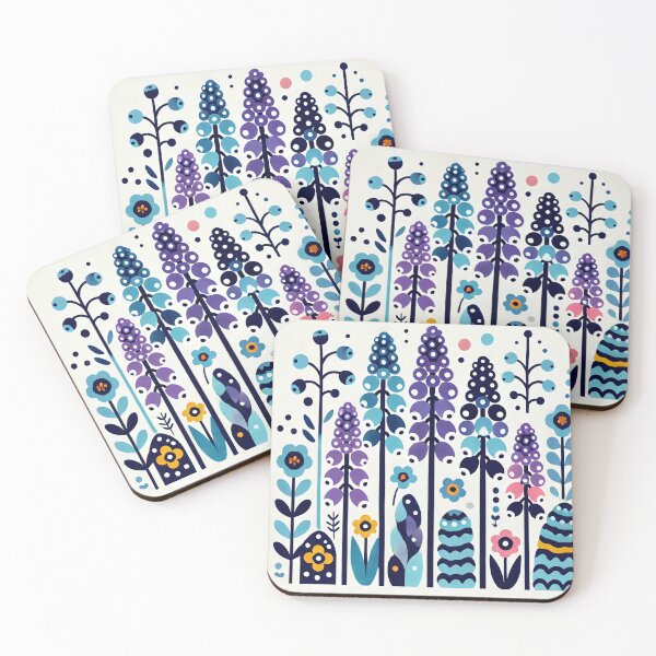 Item preview, Scandinavian Folk Art - Purple and Blue Grape Hyacinth by heidiannemorris designed and sold by FOLK ART FUSION by heidiannemorris.