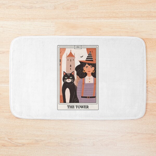 Item preview, Tarot Card - The Tower - Witches and Cats designed and sold by Shopatmarlow.