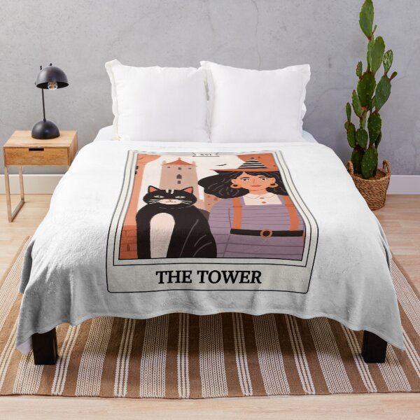 Item preview, Tarot Card - The Tower - Witches and Cats designed and sold by Shopatmarlow.