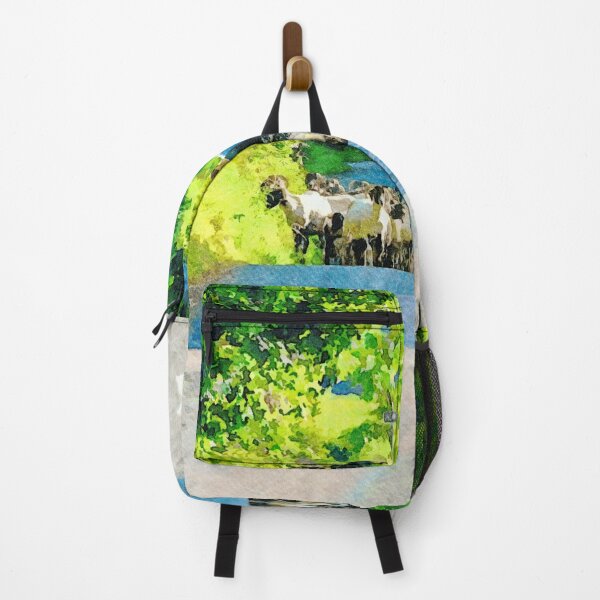 Item preview, Watercolor painting of a shepherd herding sheep in the Lake District designed and sold by GestaltImagery.