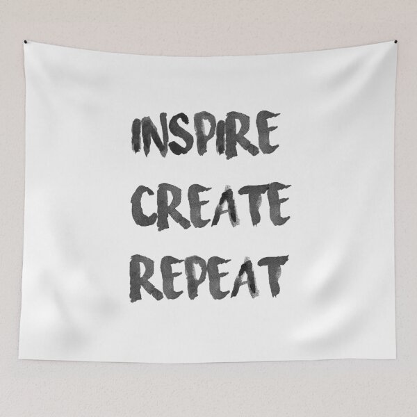 Item preview, Inspire, create, repeat, motivational quote designed and sold by redwolf92.