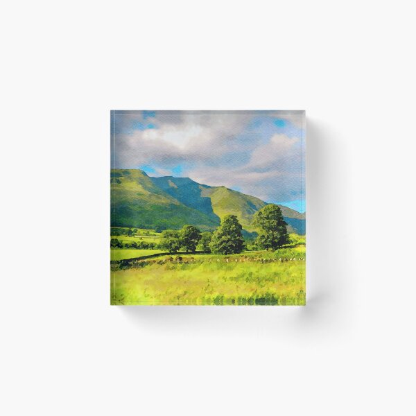 Item preview, Picturesque watercolor painting of the Lake District in England's countryside designed and sold by GestaltImagery.