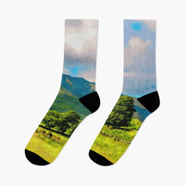 Item preview, Picturesque watercolor painting of the Lake District in England's countryside designed and sold by GestaltImagery.