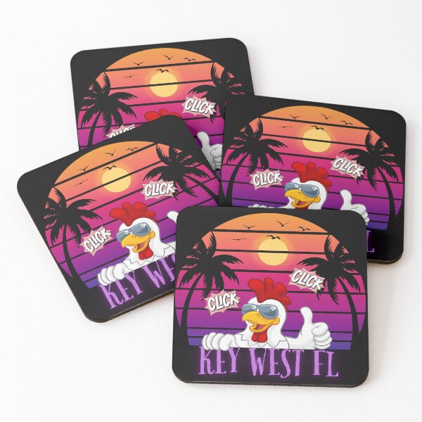 Item preview, Cool Key West Florida Chicken Retro – Tropical Vacation Cruiser Team designed and sold by The Art of Kkatarynka.