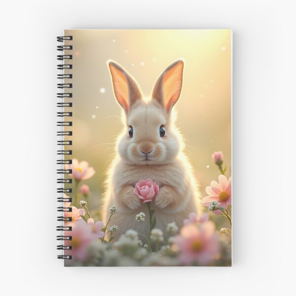 Item preview, Cute little bunny with pink flowers designed and sold by MarionsArt.