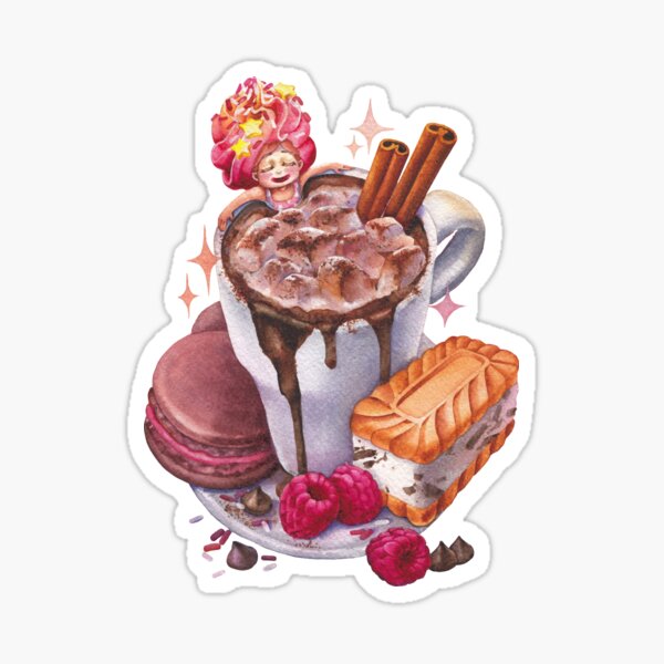 Chilling hot chocolate Sticker