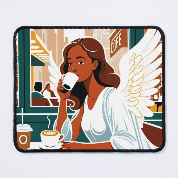 Item preview, Angel getting latte designed and sold by PrintsbyEline.
