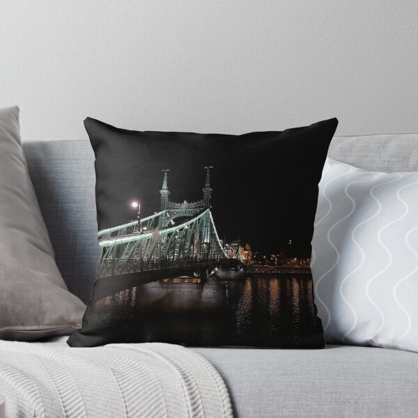 Item preview, Liberty Freedom Bridge in Budapest, Hungary at Night  designed and sold by beccainskeep.