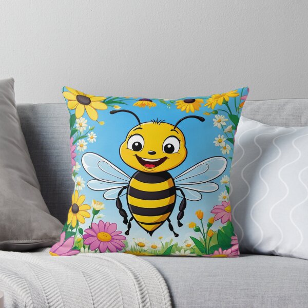 Item preview, Happy Bee in a Flowery Meadow designed and sold by Bunmigraphics .