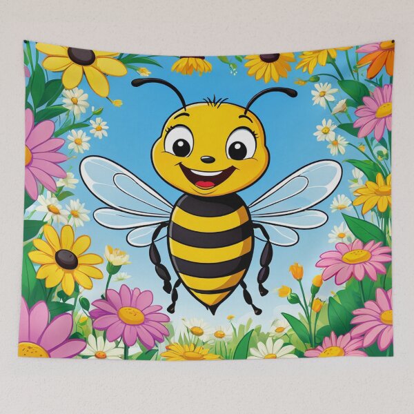 Item preview, Happy Bee in a Flowery Meadow designed and sold by Bunmigraphics .