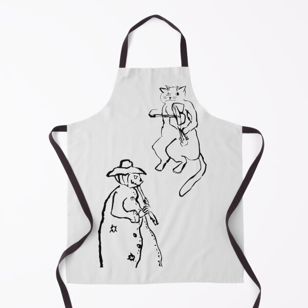 Item preview, Wandering Cat playing on a violin and the Scarecrow - on a flute (black on white version)) designed and sold by Dina Akselrod.