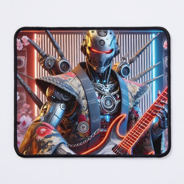 Item preview, Rock Samurai Robots in Kimono – Fusion of Tradition and Futurism - Model 4 designed and sold by NeonBot_Shop.