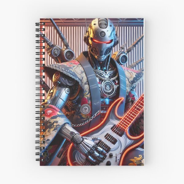 Item preview, Rock Samurai Robots in Kimono – Fusion of Tradition and Futurism - Model 4 designed and sold by NeonBot_Shop.