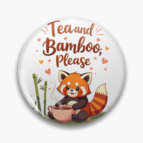 Item preview, Red Panda Drinking Tea - Tea and Bamboo pleas  designed and sold by Bulwshop.