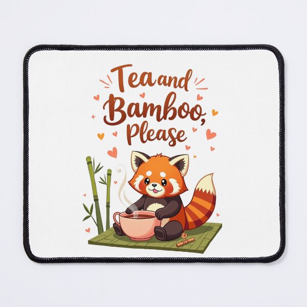 Item preview, Red Panda Drinking Tea - Tea and Bamboo pleas  designed and sold by Bulwshop.