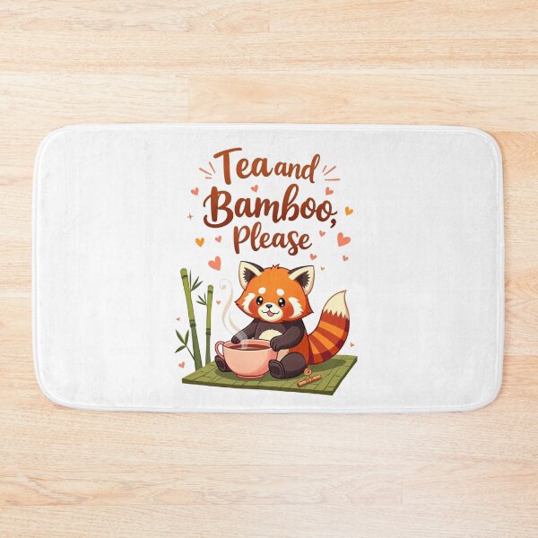 Item preview, Red Panda Drinking Tea - Tea and Bamboo pleas  designed and sold by Bulwshop.