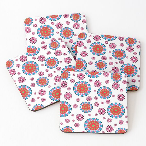 Item preview, Ethnic red flower pattern designed and sold by DarunDesigns.